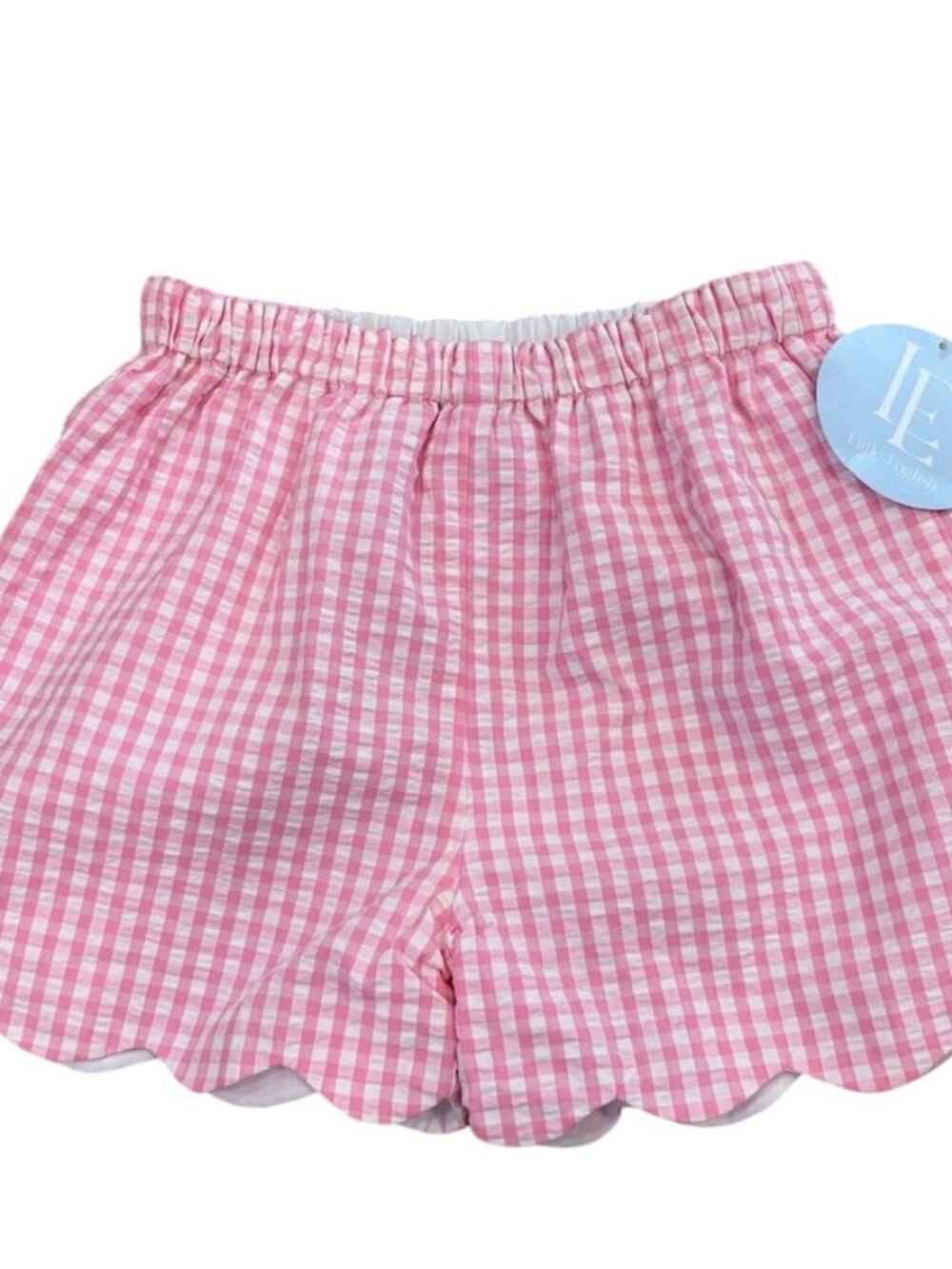 Little English Pink Gingham Scalloped Shorts Size 12 NWT Girls